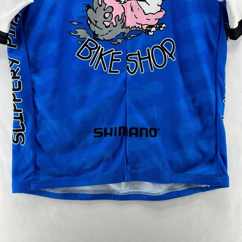 Louis Garneau Cycling Shirt Mens Size S Slippery Pig Bike Shop Graphic Blue - Picture 4 of 10